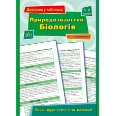 Довідник у таблицях. Природознавство. Біологія. 5–6 класи