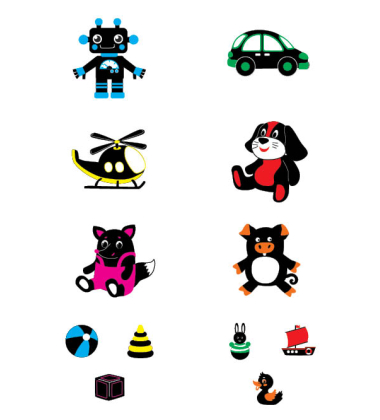 Мої перші іграшки. Контрастні картинки