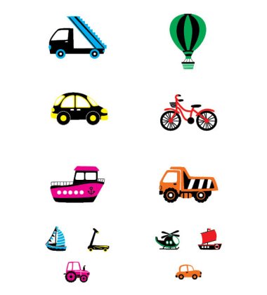 Мій перший транспорт. Контрастні картинки