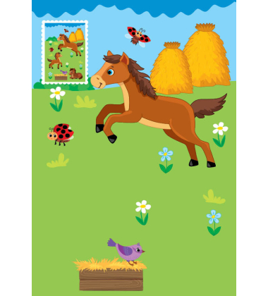 Прості аплікації великими наліпками. Велика ферма