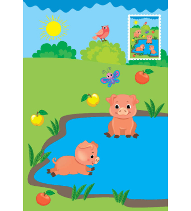 Прості аплікації великими наліпками. Велика ферма