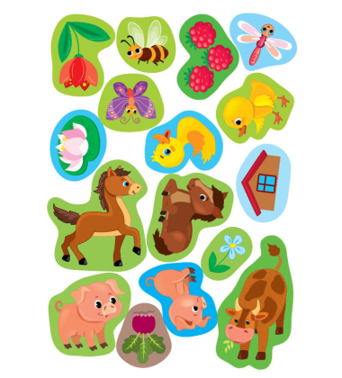 Прості аплікації великими наліпками. Велика ферма