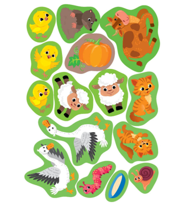 Прості аплікації великими наліпками. Велика ферма