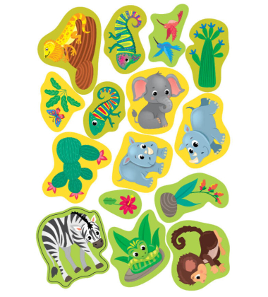 Тварини світу. Прості аплікації великими наліпками