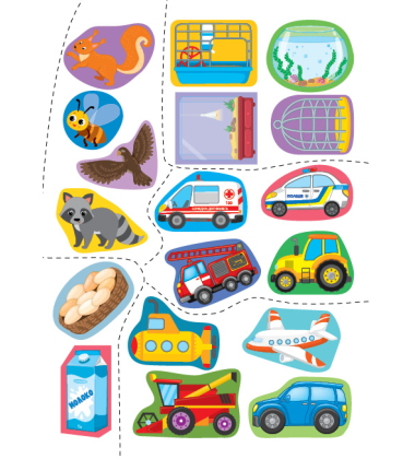Наліпки-вирізалки. Добери за асоціацією