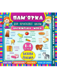 Пам'ятка для початкової школи. Англійська мова. Базова лексика. 1-4 класи