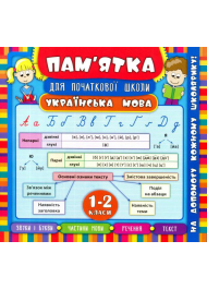 Пам'ятка для початкової школи. Українська мова. 1-2 класи